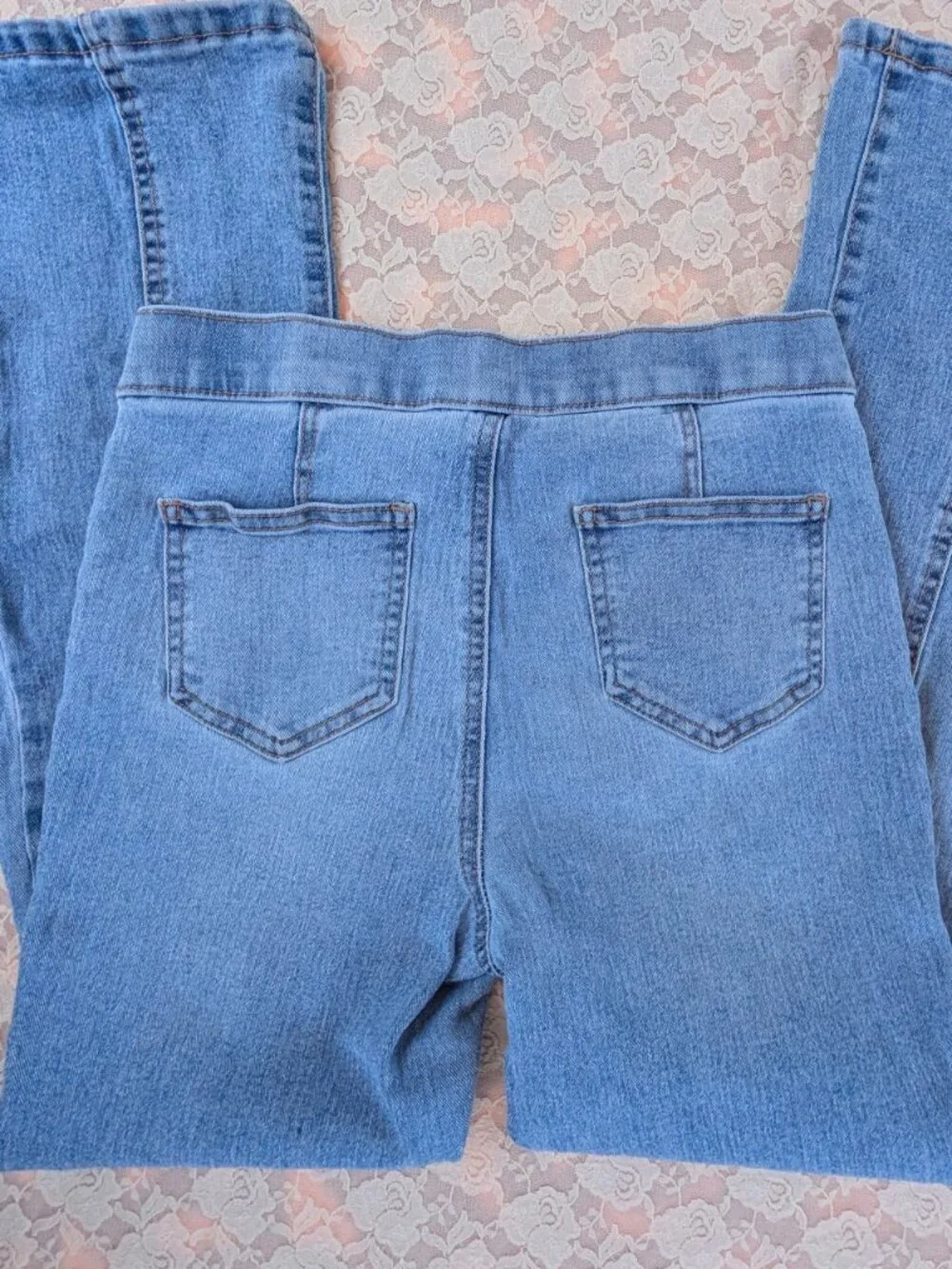 Vanilla Star Girls flare jeans medium wash back pockets VGUC size 12